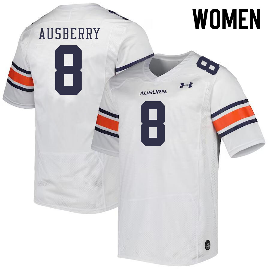 Women's Auburn Tigers #8 Austin Ausberry White 2023 College Stitched Football Jersey